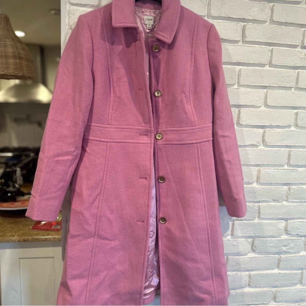 J Crew Pink Peacoat Coat Quilted Insulated